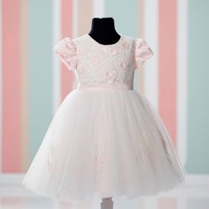 Joan Calabrese Ivory Pink Dress Size 12 Months